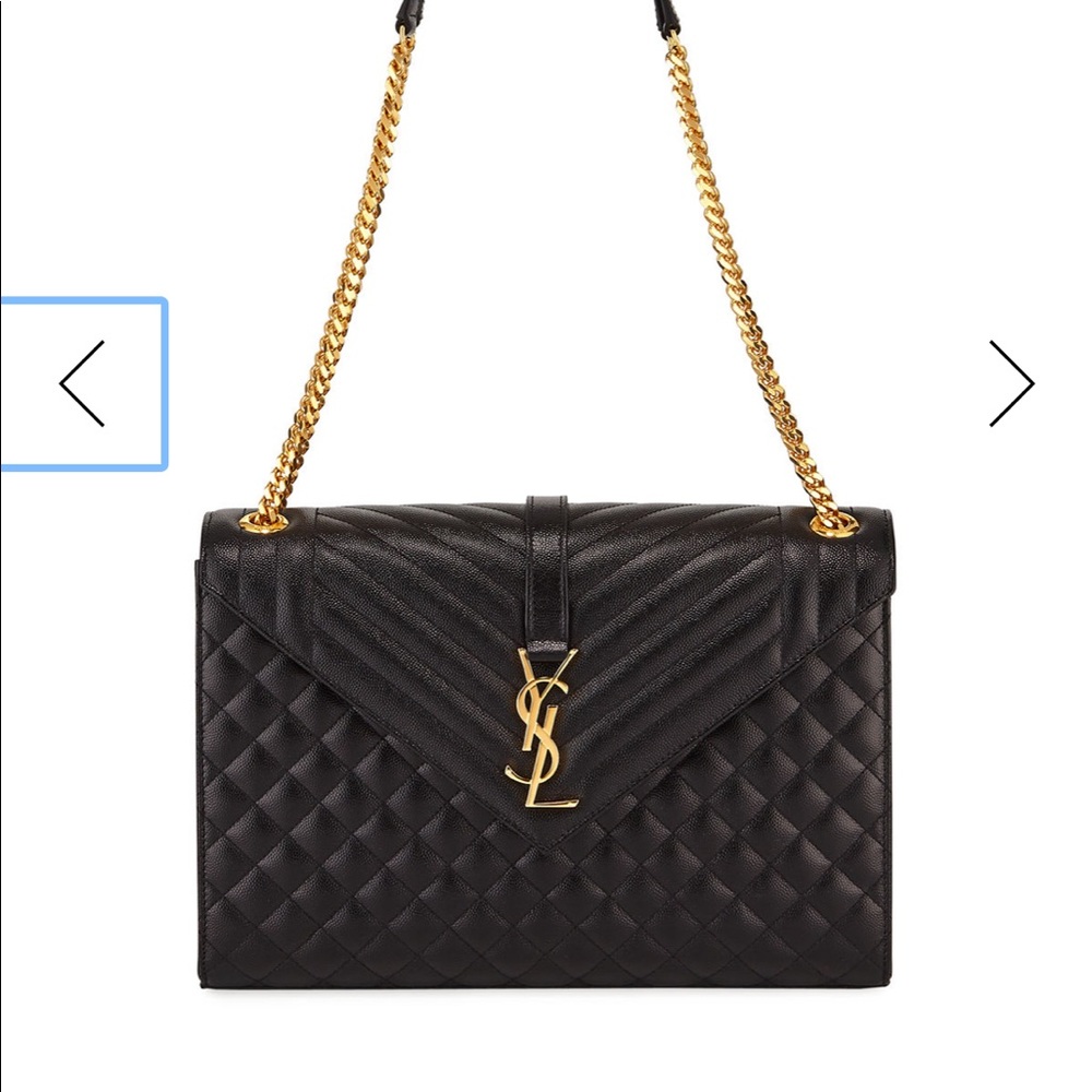 Saint Laurent Medium Envelope Bag in Black - Picture 9 of 13